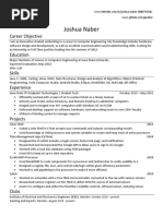 Joshua Naber Resume