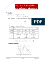 01 Fiche Sur Equation Et Inequation Avec Des Valeurs Absolues