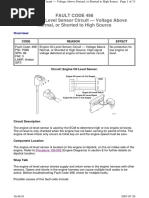 Fault Code 498 Engine Oil Level Sensor Circuit - Voltage Above Normal, or Shorted To High Source