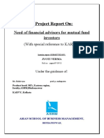 A Project Report On:: Need of Financial Advisors For Mutual Fund Investors