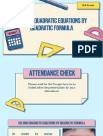 Module 2.2 - Solving Quadratic Equations by Quadratic Formula