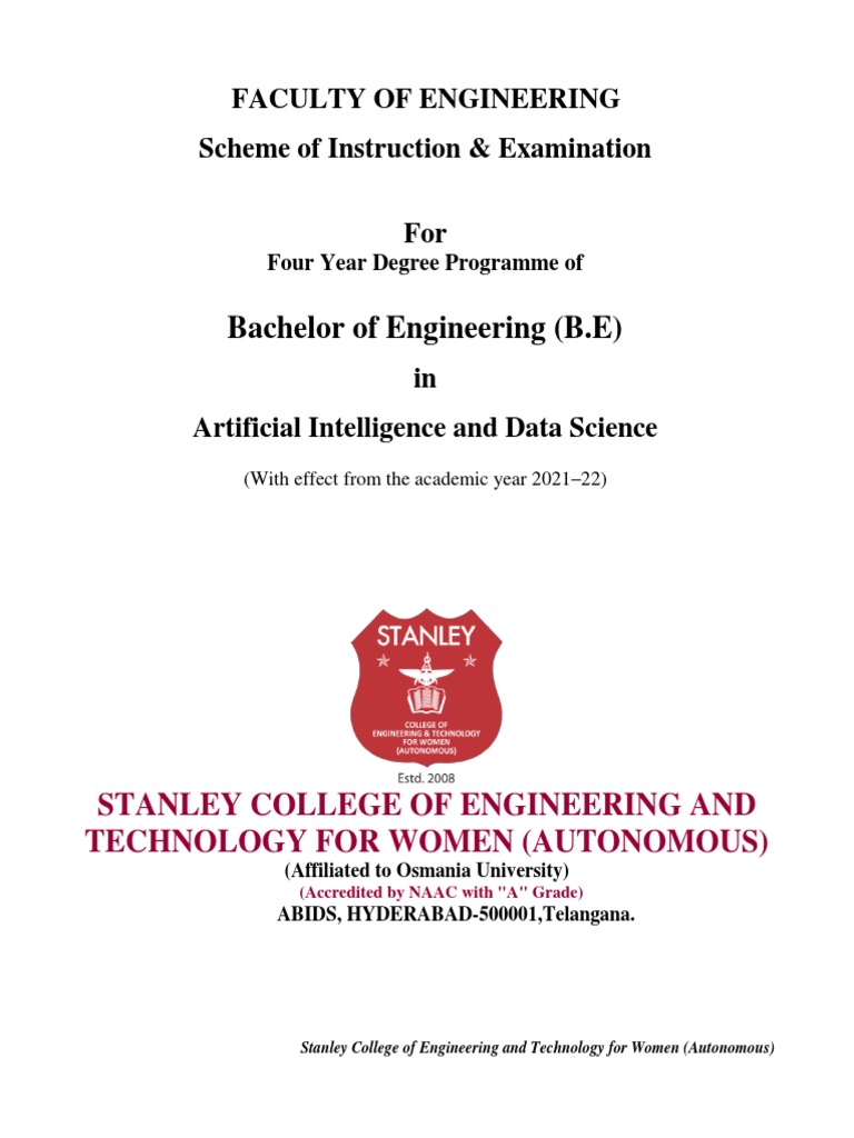 B.E. in AI and Data Science Curriculum | PDF | Engineering | Electrical ...