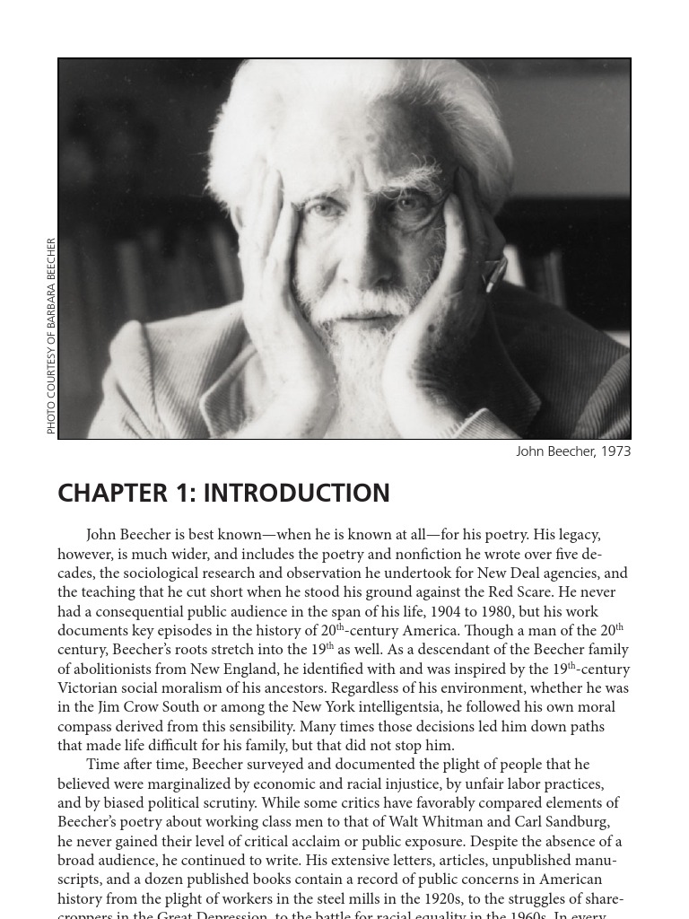 Chapter 1 Introduction John Beecher, 1973 PDF Biography