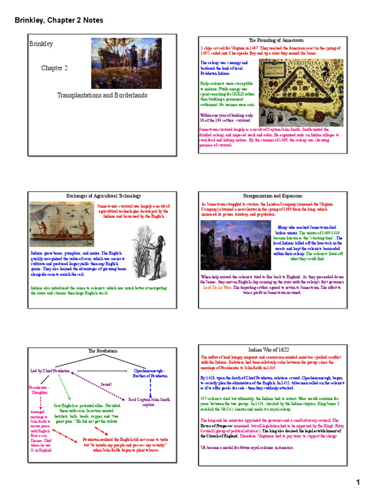 Brinkley Chapter 2 Notes PDF | PDF | Jamestown, Virginia | Slavery