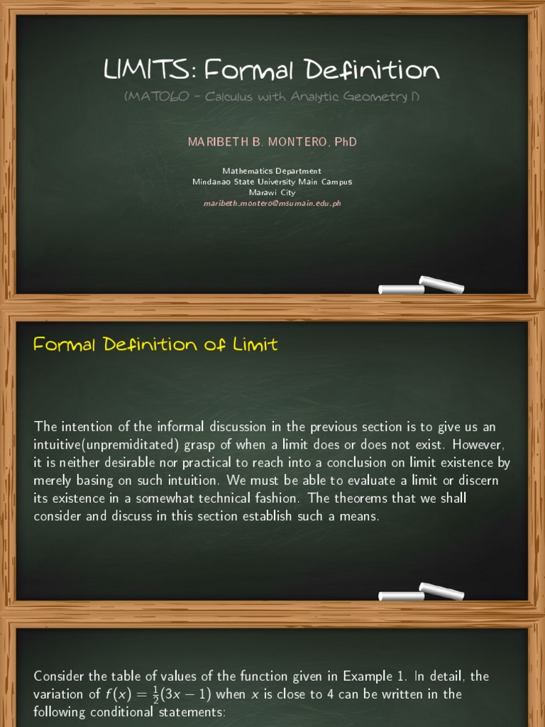 Formal Definition of Limits in Calculus | PDF | Mathematics ...