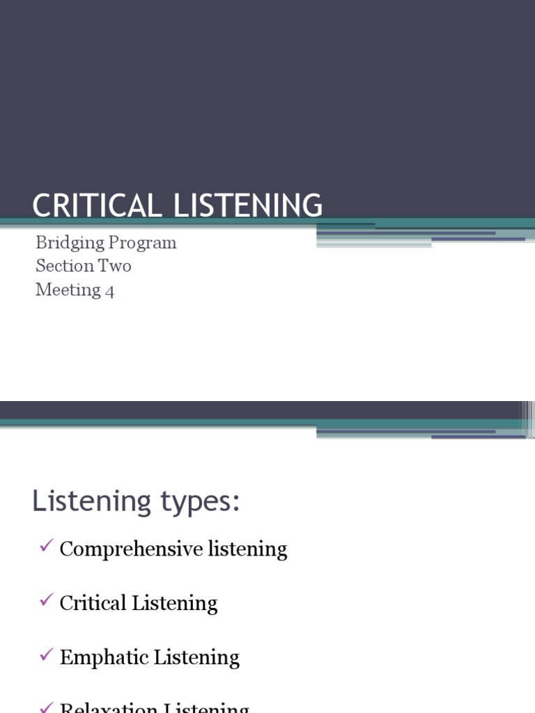 Critical Listening | PDF | Business