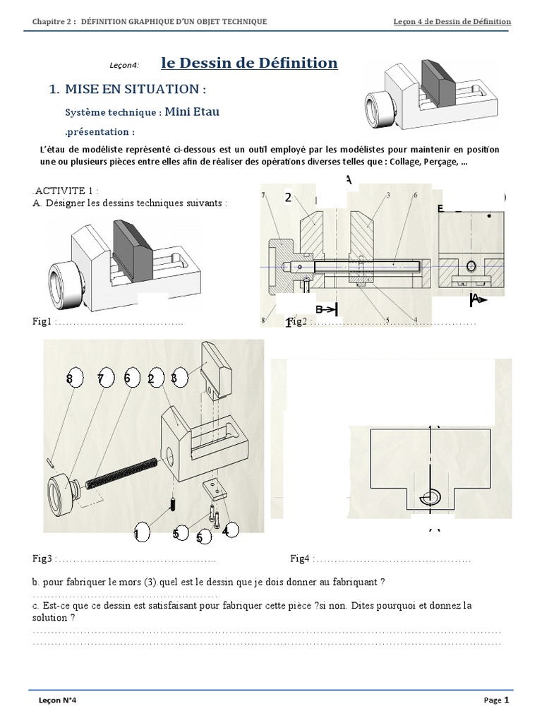 Dessin Technique : Définition et Exemples | PDF | Dessin | Vis de fixation