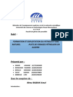 Formation Et Exploitation Du Petrole Et Gaz Naturel