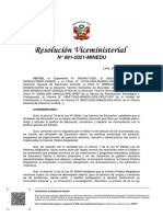 RVM N° 091-2021-MINEDU DEROGAR LA RVM 091-2015-MINEDU Y APROBAR las DISPOSICIONES QUE REGULAN LA INVESTIGACION Y EL PROCESO ADMINISTRATIVO DISCIPLINARIO PARA PROFESORES EN EL MARCO DE LA LEY 29944