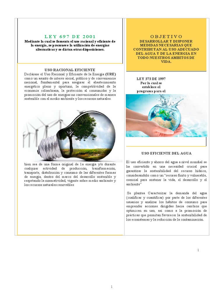Uso Eficiente de Agua y Energía en Colombia | PDF | Sustentabilidad | Agua