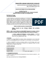 Modelo Solicitud de Permiso Por Lactancia Materna - Autor José María Pacori Cari