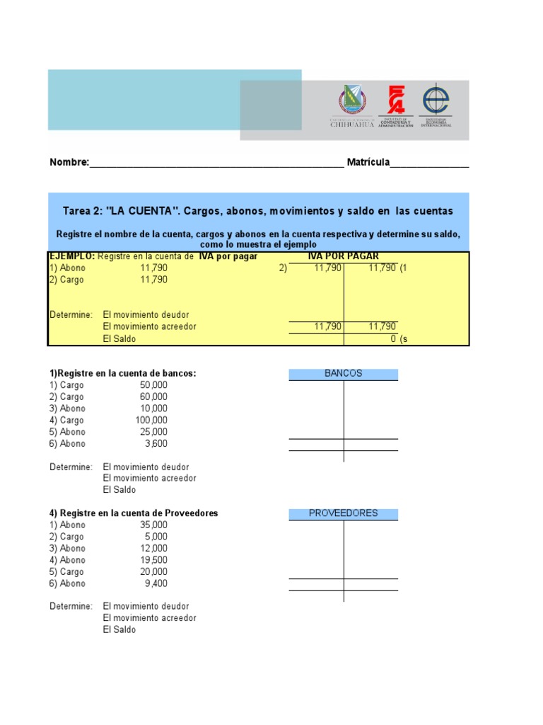 Identifique Cargos y Abonos | PDF
