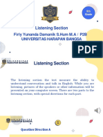 Listening Section: Firly Yunanda Damanik S.Hum M.A / P2B Universitas Harapan Bangsa