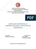 Informe Leyes de Culto en Venezuela
