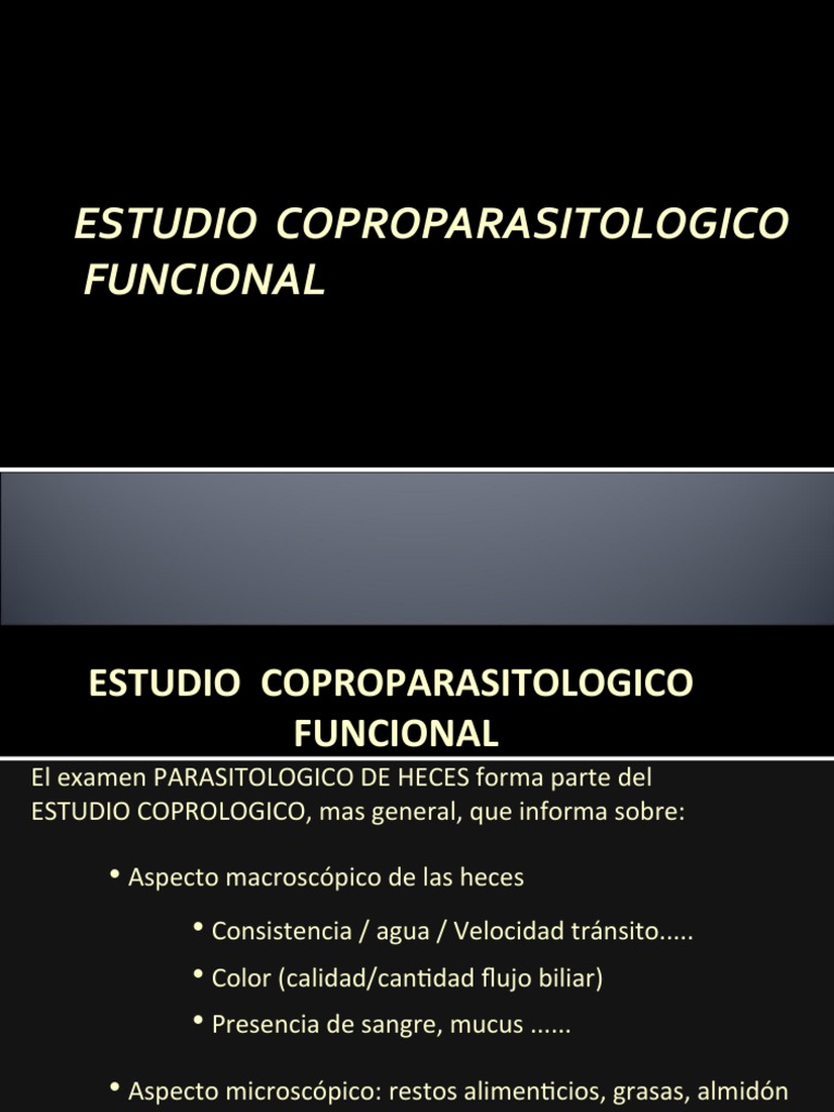 Estudio Coproparasitológico Funcional | PDF | Heces | Diarrea