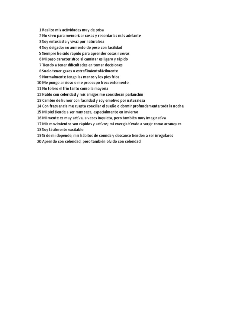 Test Doshas México Ayurveda PDF