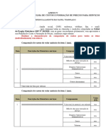 Modelo planilha custos preços serviços