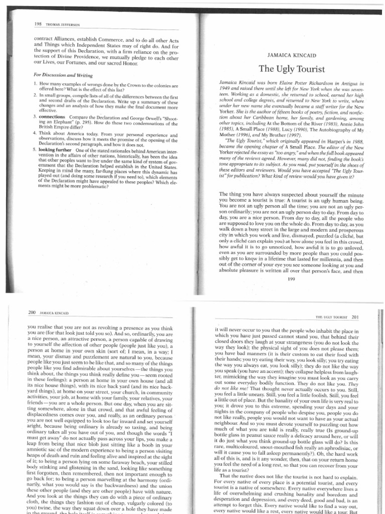 The Ugly Tourist - Jamaica Kincaid | PDF