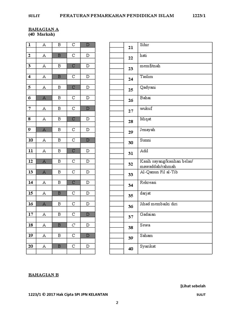 Skema Percubaan Spm 2017 Kertas 1 Pdf