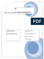 Project On Inventory Management: Submitted To: Prof:-Subir Guha Submitted By:-Chandan Prasad ROLL NO:-40014 PGDM (MRK)