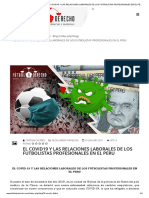 20 - El Covid19 y Las Relaciones Laborales de Los Futbolistas Profesionales en El Peru