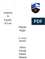 Universi Ty of Khartou M Faculty of Law Human Right: Dr. Alradi Abdallah