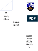 Universi Ty of Khartou M Faculty of Law Human Rights