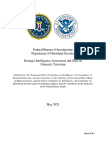 Federal Bureau of Investigation Department of Homeland Security Strategic Intelligence Assessment and Data On Domestic Terrorism