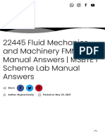 Fluid Mechanics and Machinery FMM Lab Manual Answers - MSBTE I Scheme Lab Manual Answers