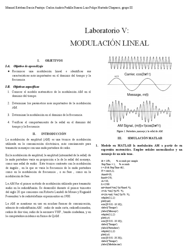 Informe 5 Modulacion Lineal | PDF | Modulación | Radio