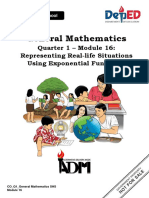 General Mathematics: Quarter 1 - Module 16: Representing Real-Life Situations Using Exponential Functions