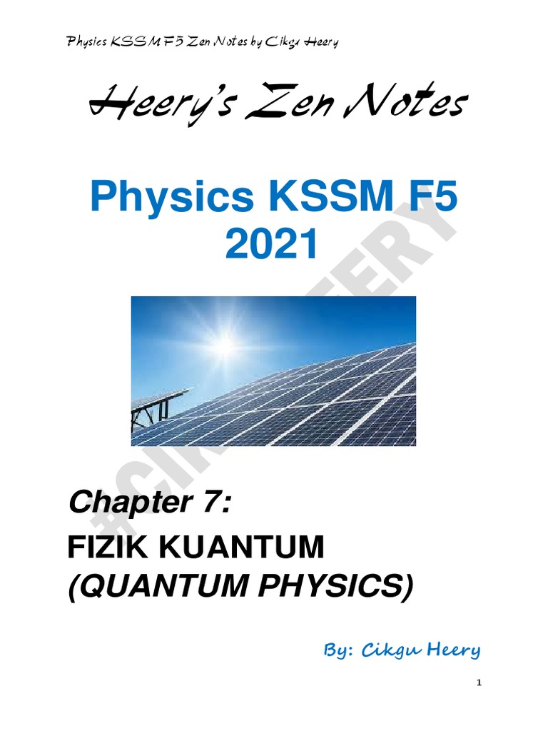 Heery's Zen Notes: Physics KSSM F5 2021 | PDF | Photoelectric Effect ...