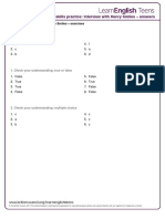 Reading Skills Practice: Interview With Henry Smiles - Answers