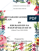 Detailed Lesson Plan IN: Edukasyon Sa Pagpapakatao 10