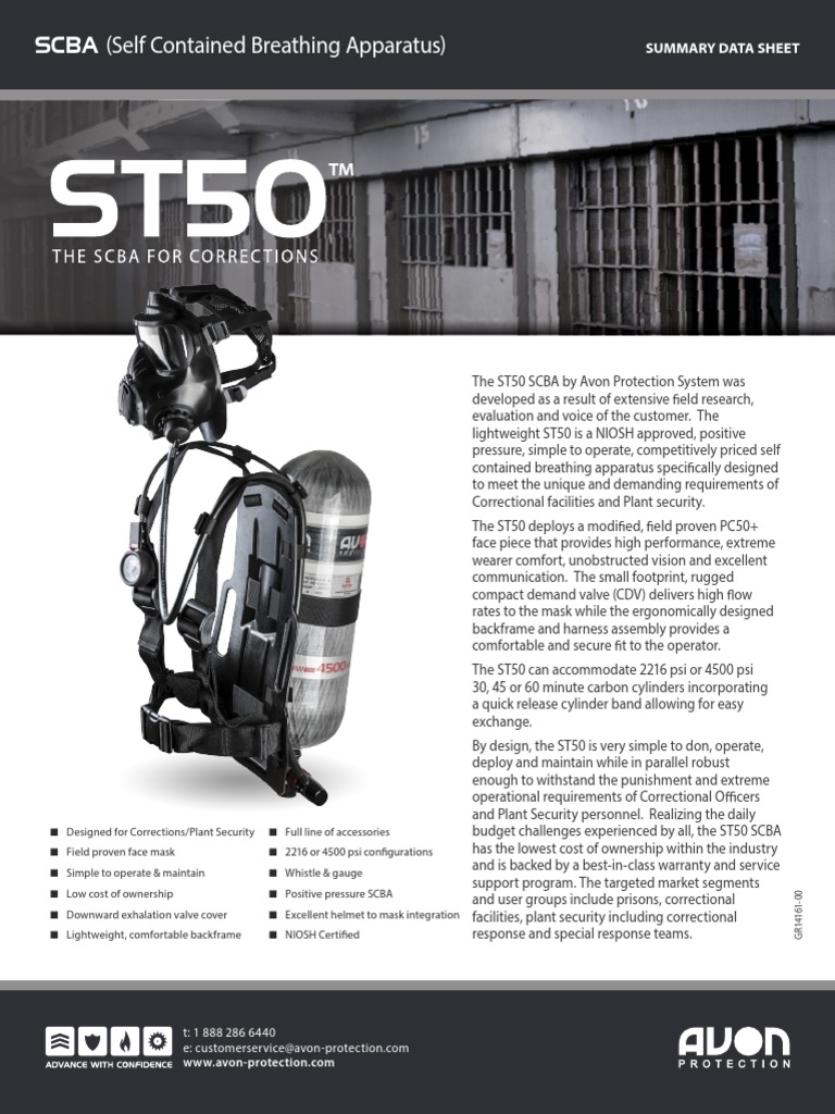 Scba (Self Contained Breathing Apparatus) : Summary Data Sheet | PDF ...