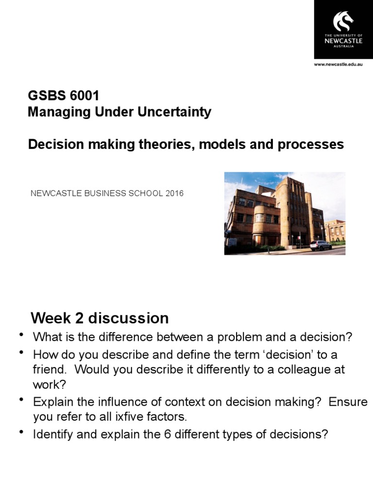 2016 - MUU Workshop 3 Decision Making Theories, Models and Processes v2 ...