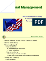 Personal Management: Learn To Manage Your Money A Session in Planning For Personal Responsibility