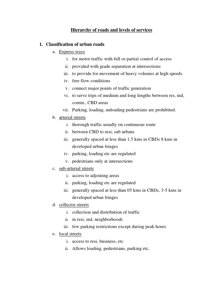 Road Classification and Traffic Management Guide | PDF | Traffic | Parking
