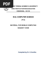 M.SC Computer Science: Mother Teresa Women'S University