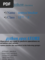 Python operATORS