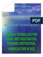 Biorock Technology For Coral Reef Restoration, Fisheries Restoration, & Mariculture in Sids