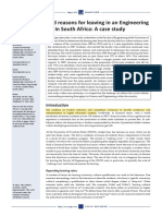 Leaving Rates and Reasons For Leaving in An Engineering Faculty in South Africa: A Case Study