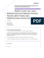 Contoh Maklumat Borang Persetujuan /aku Janji Biasiswa Sekolah Rendah Yayasan Pahang (BSR Yp) Tahun Persekolahan 2022