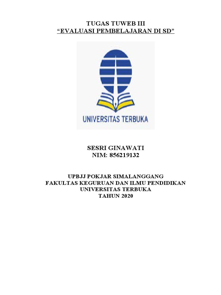 Evaluasi Pembelajaran di SD: Tugas Tuweb III | PDF | Karier & Perkembangan