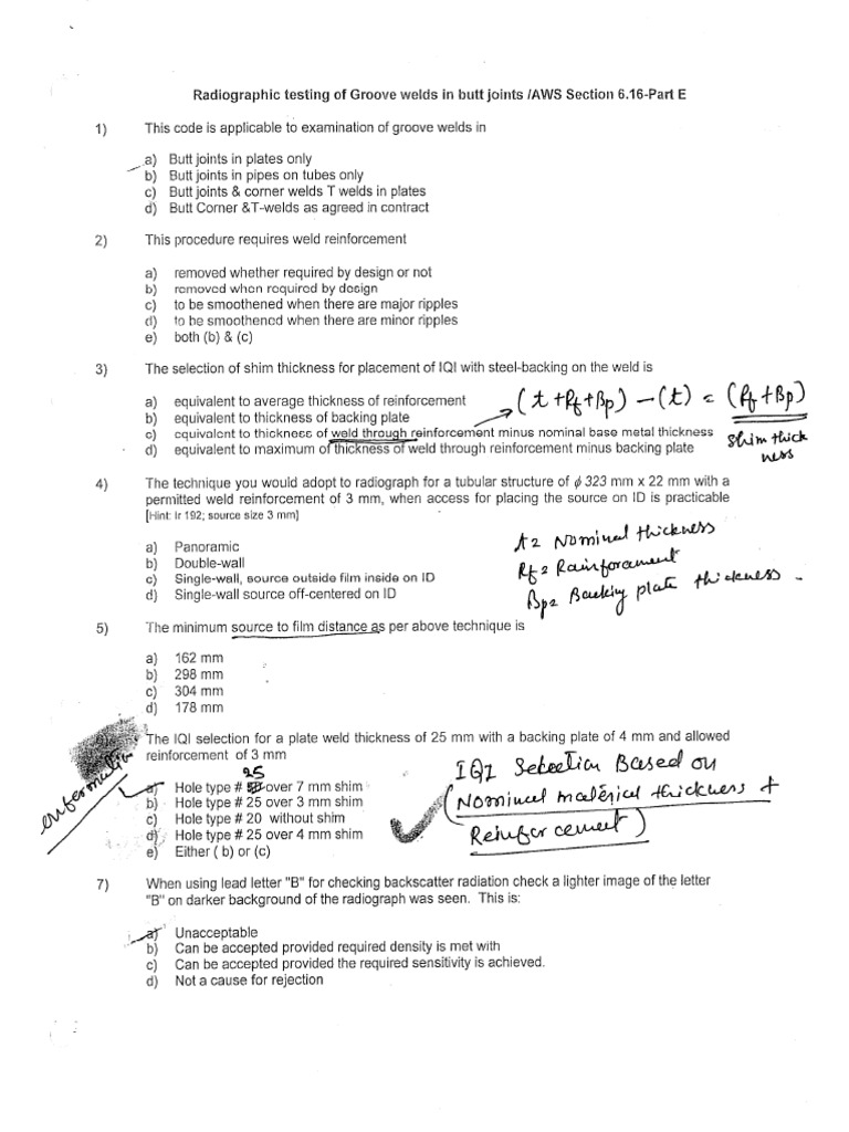 Asnt Level III RT Questions and Answers PDF