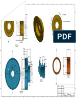 Machine part technical drawing dimensions