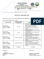 City of Malolos Senior High School: Individual Workweek Plan