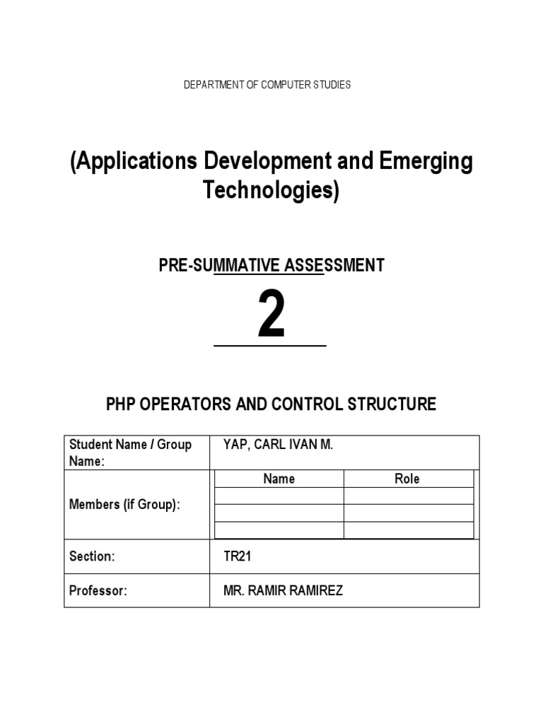 PHP Operators and Control Structures | PDF | Control Flow | Computer ...
