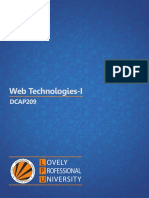 Dcap209 Web Technologies I
