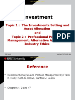 (BAFI 1045) T01 & T02 (Investments Setting, Asset Allocation, Professional Portfolio Management, Alternative Assets, & Industry Ethics)